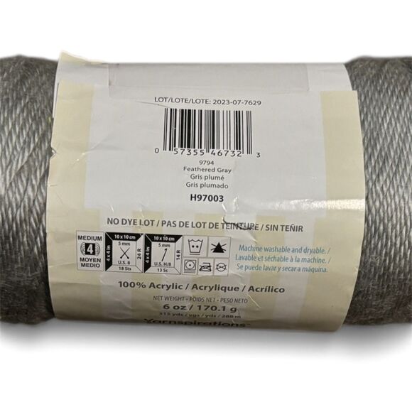 Set of 3 Caron Simply Soft, Feathered Grey, Country Blue, Charcoal, Acrylic Yarn - Picture 10 of 10